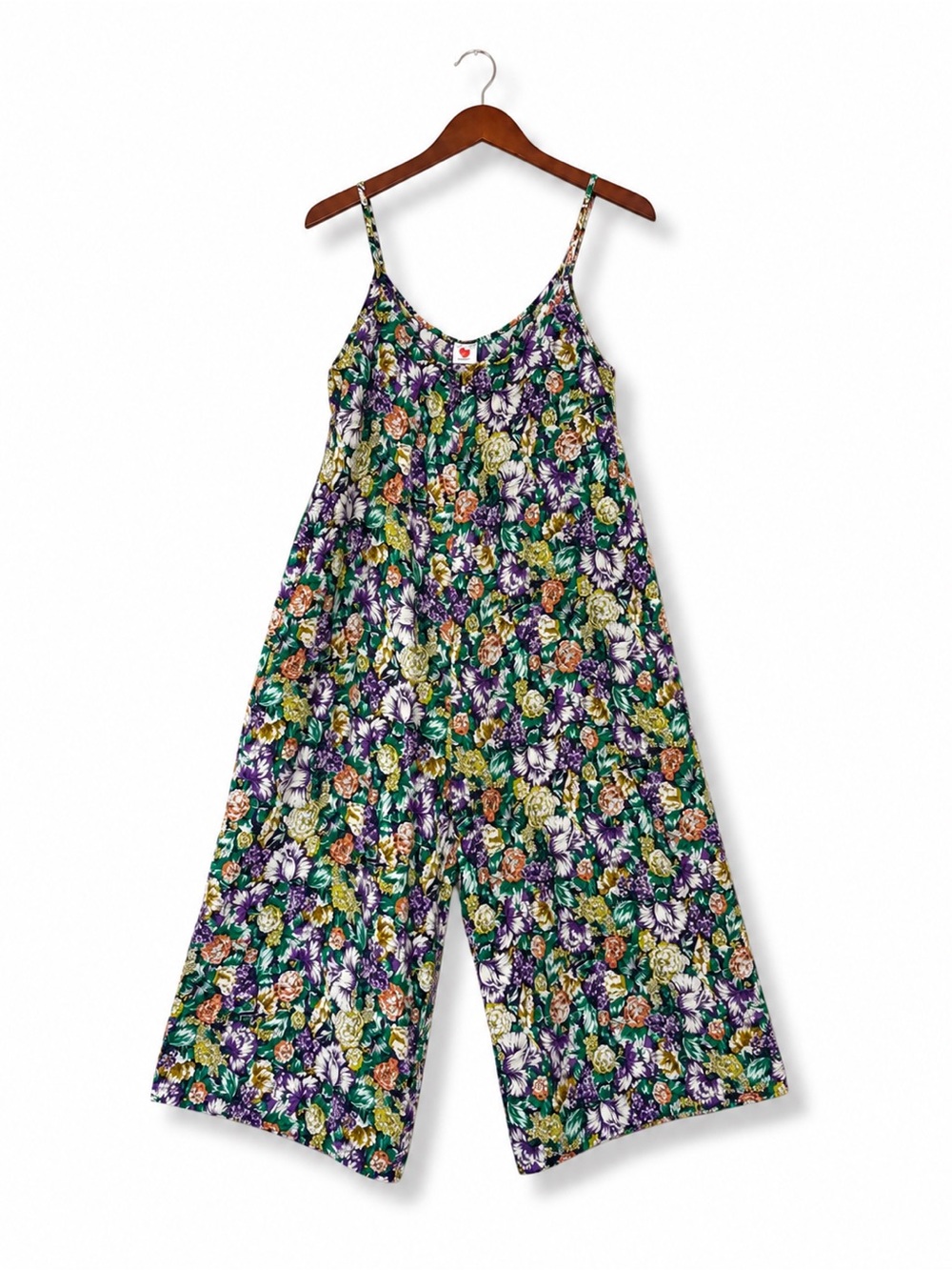 Buenos Ninos Floral Wide Leg Jumpsuit Boho Pockets Adjustable Straps Est M